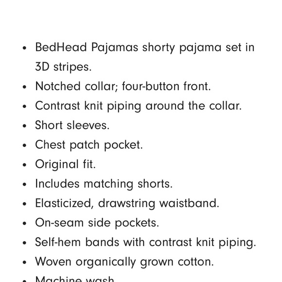 NWT Bed Head Pajamas Striped Cotton Shorty Pajama Set. Brand New! Pink & White - Picture 9 of 10